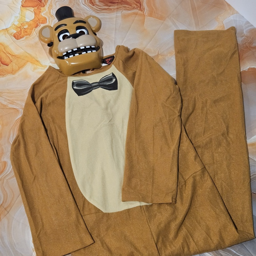 Five Nights at Freddy's Freddy Costume Youth Large 12-14 Rubies Mask Jumpsuit
